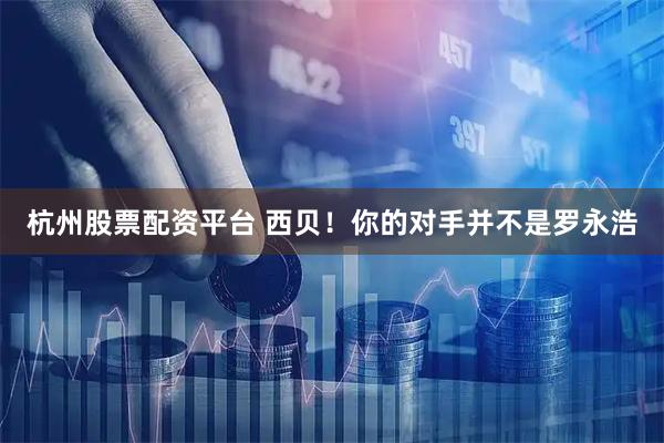 杭州股票配资平台 西贝！你的对手并不是罗永浩