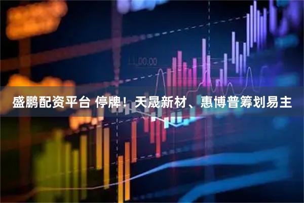 盛鹏配资平台 停牌！天晟新材、惠博普筹划易主